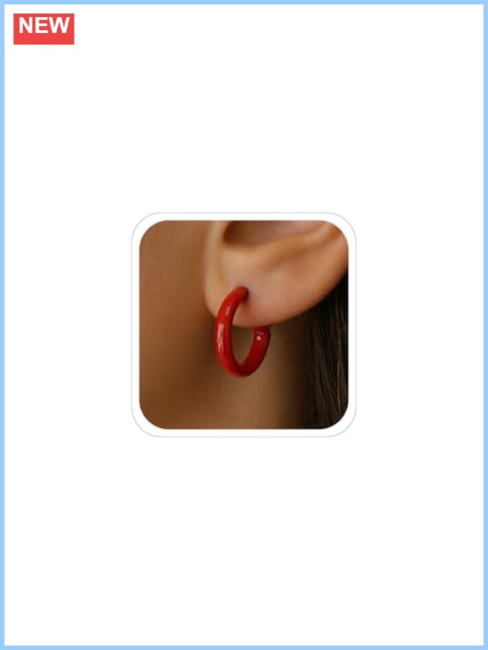 Small Lightweight Neon Hoop Earrings Retro Costume Jewelry